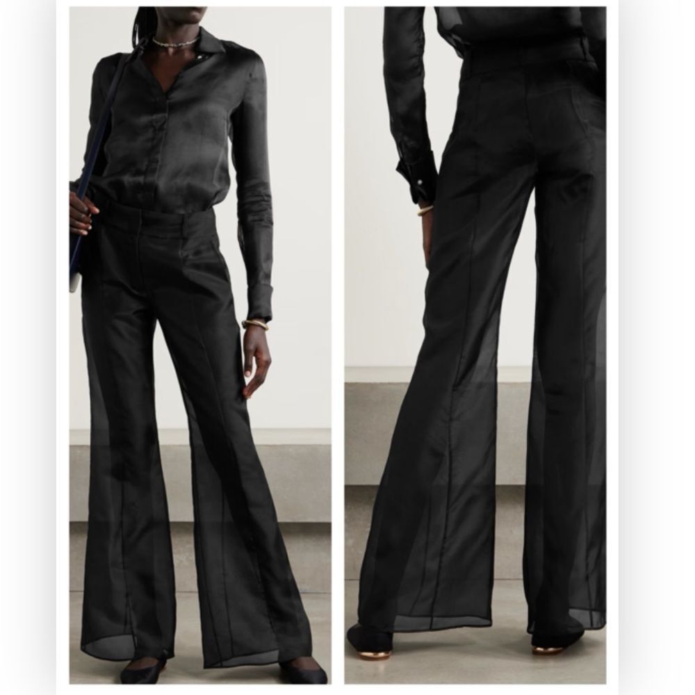 GABRIELA HEARST Rhein silk-organza flared pants $1850
